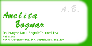 amelita bognar business card